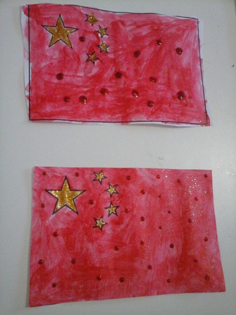 Drapeaux chinois à paillettes