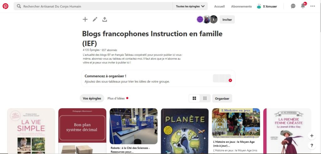 Pinterest Blogs francophones IEF