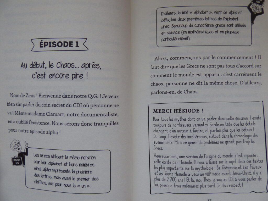 La mythologie grecque vue par deux ados extrait