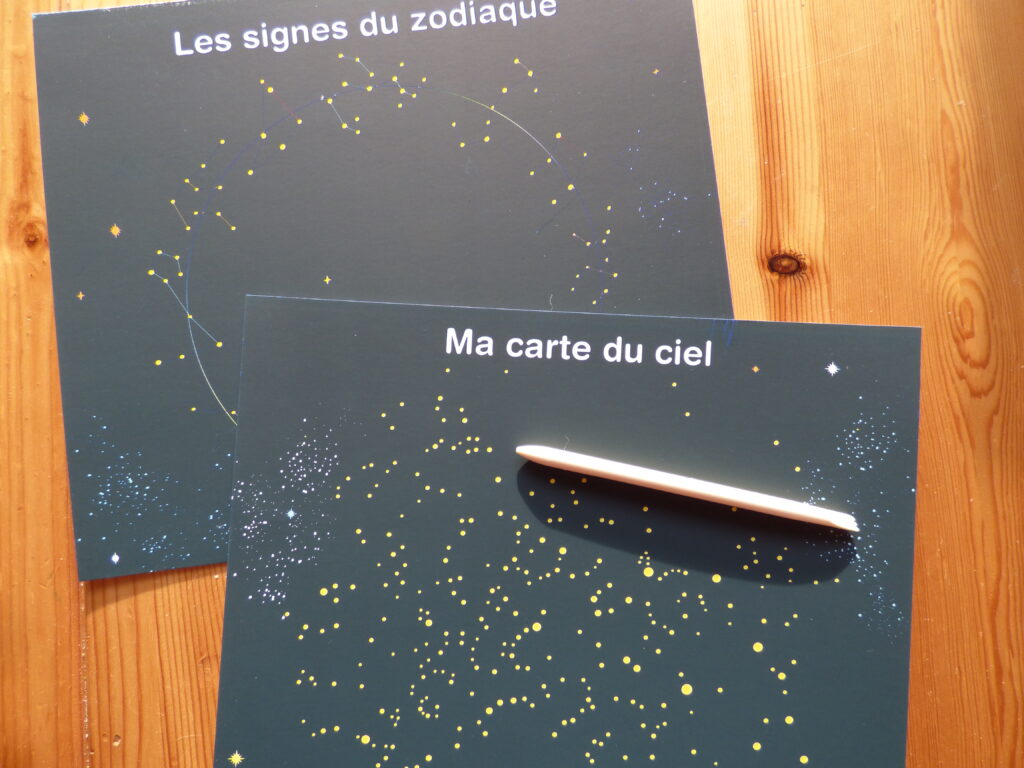 Mes cartes du ciel à gratter, cartes