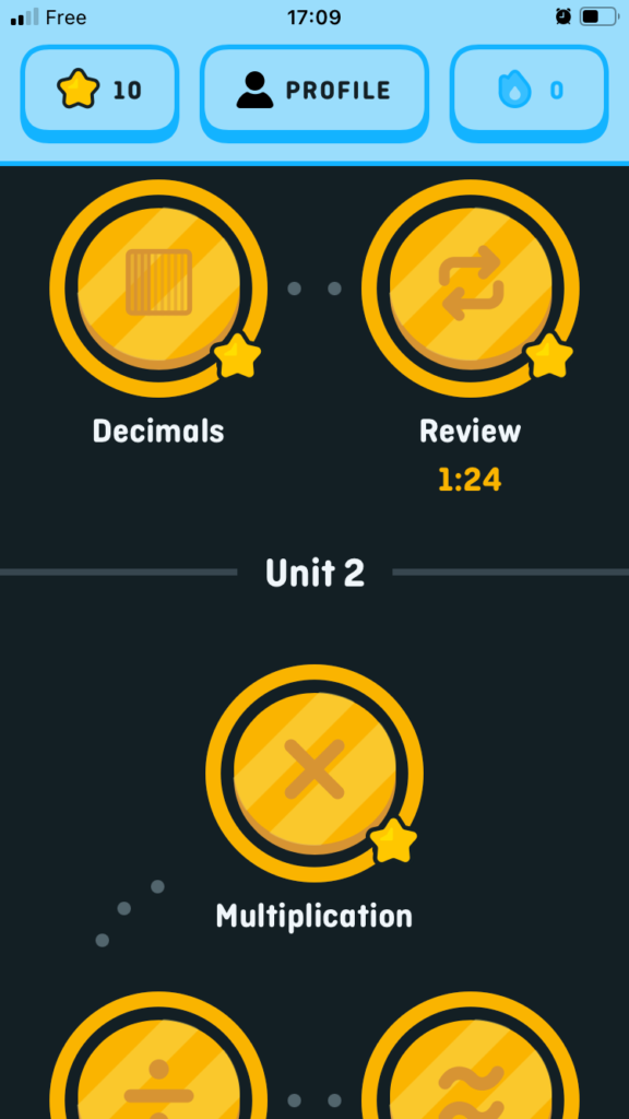 Duolingo Maths, capture d'écran