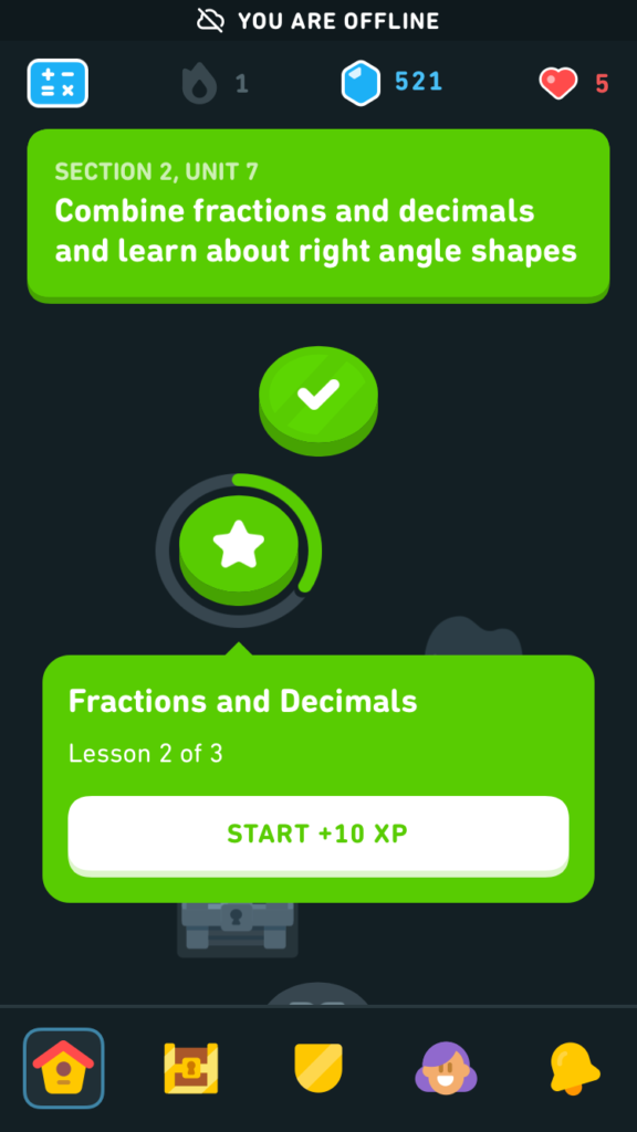 Duolingo Maths, capture d'écran